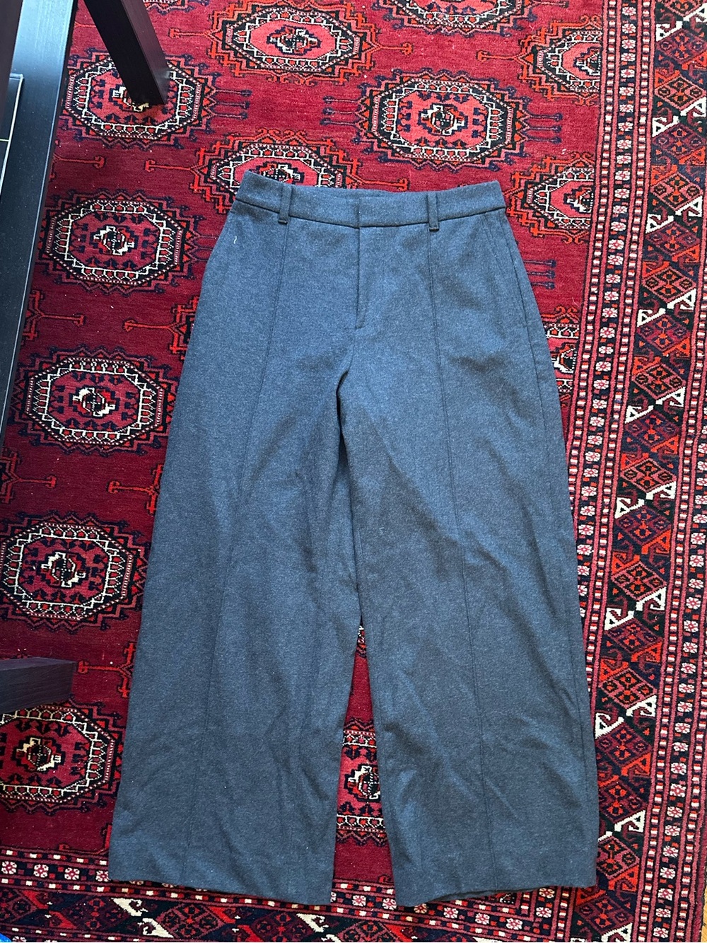 Uniqlo Dark Gray Wide-Leg Pants